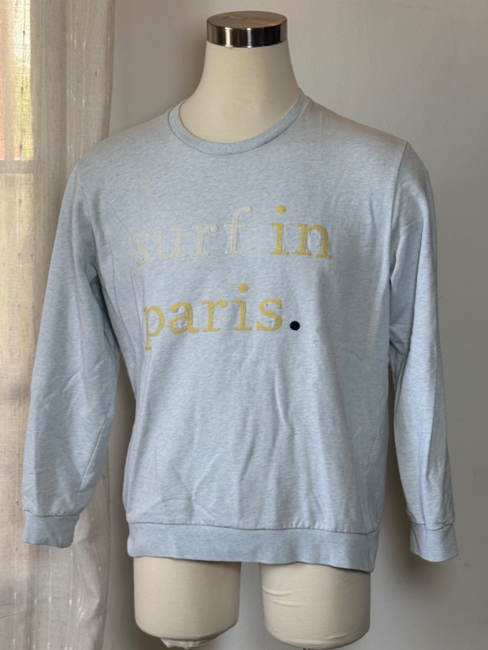 Cuisse de Grenouille Surf in Paris Sweatshirt Men's L Gray Embroidered Crewneck
